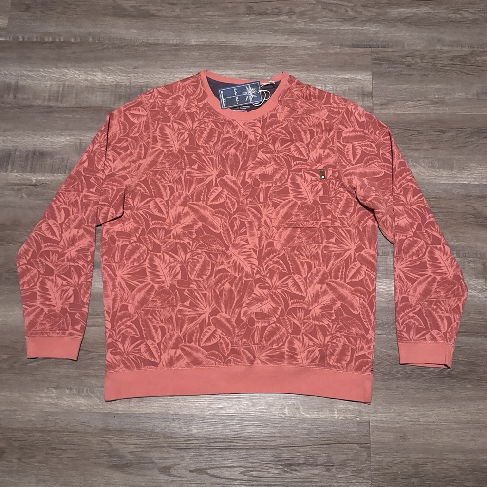 Tommy Bahama Ben And Terry Twilight Palms Sweatshirt Seashell Toucan Men's XL